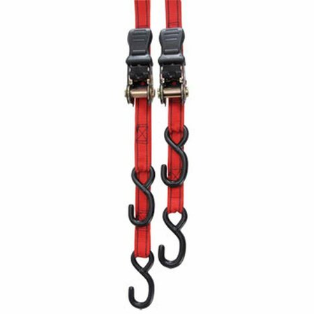 AFTERMARKET 6' x 1" Red Standard Duty PRO GRIP Ratchet Tie Down with Hooks B1312620